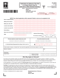 Form DR-309639 Application for Refund of Tax Paid on Undyed Diesel Used for off-Road or Other Exempt Purposes - Florida