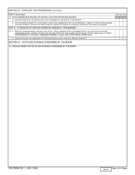 DD Form 2811 Report of Proceedings by Initial/Subsequent Board of Inquiry or Further Review Board, Page 3