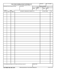 Document preview: DA Form 1594 Daily Staff Journal or Duty Officer's Log