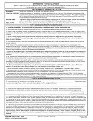 Document preview: DA Form 3286-79 Statements for Reenlistment