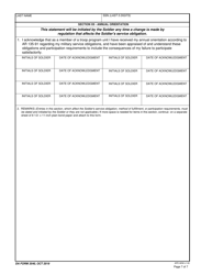 DA Form 3540 Certificate and Acknowledgement of U.S. Army Reserve Service Requirements and Methods of Fulfillment, Page 7