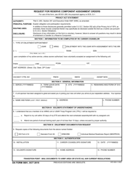Document preview: DA Form 5691 Request for Reserve Component Assignment Orders