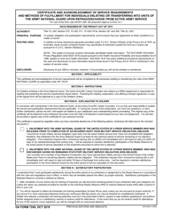 DA Form 7249 Certificate and Acknowledgement of Service Requirement and Methods of Fulfillment for Individuals Enlisting or Transferring Into Units of the Army National Guard Upon REFRAD/Discharge From Active Army Service