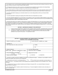 DA Form 7249 Certificate and Acknowledgement of Service Requirement and Methods of Fulfillment for Individuals Enlisting or Transferring Into Units of the Army National Guard Upon REFRAD/Discharge From Active Army Service, Page 2