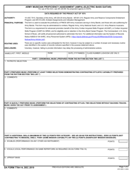 DA Form 7764-14 Army Musician Proficiency Assessment (Ampa) (Electric Bass Guitar)