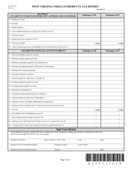 Form WV/TPT-709 West Virginia Tobacco Products Tax Report - West Virginia, Page 2
