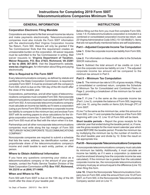 Form 500T  Printable Pdf