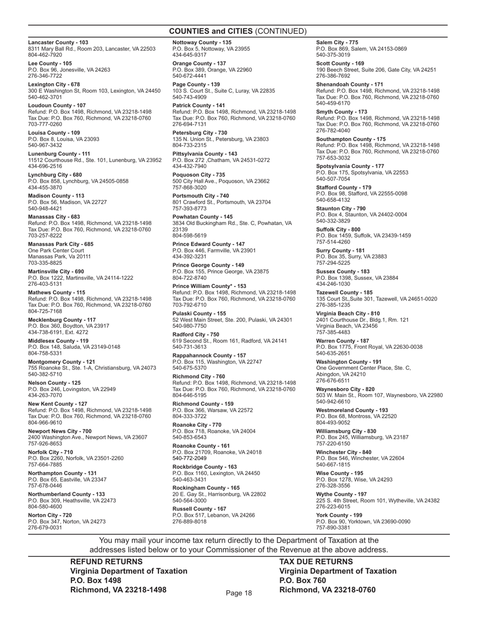 Instructions for Form 770 Virginia Fiduciary Income Tax Return - Virginia, Page 20