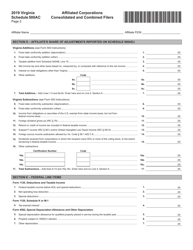 Schedule 500AC Affiliated Corporations Consolidated and Combined Filers - Virginia, Page 2