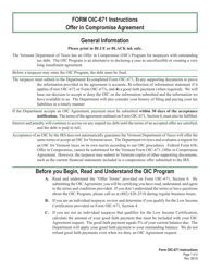 Document preview: VT Form OIC-671 Offer in Compromise Agreement - Vermont