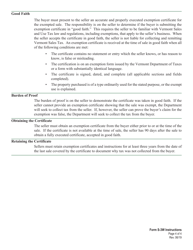 Form S-3W Vermont Sales Tax Exemption Certificate for Forestry and Wood Products Machinery, Repair Parts, and Accessories - Vermont, Page 4