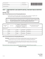 VT Form CTT-646 Wholesale Cigarette and Tobacco Dealer Report and Tax Return - Vermont, Page 2