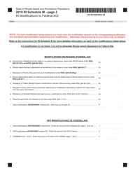 Schedule M Ri(modifications to Federal Agi - Rhode Island, Page 2