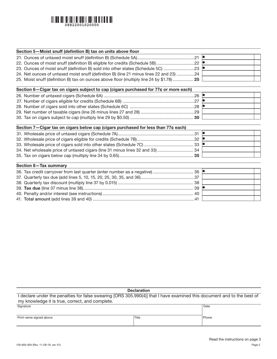 Form OR530 (150605004) 2020 Fill Out, Sign Online and Download Fillable PDF, Oregon