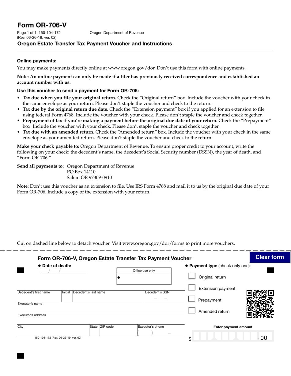 oregon form 706-v