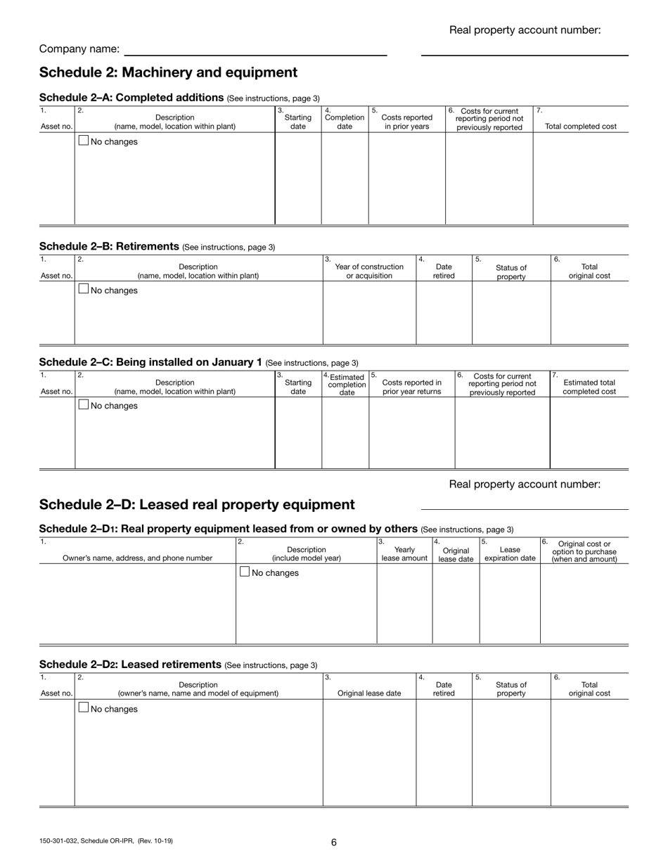 Form 150-301-032 Schedule OR-IPR Industrial Real Property Schedules - Oregon, Page 7