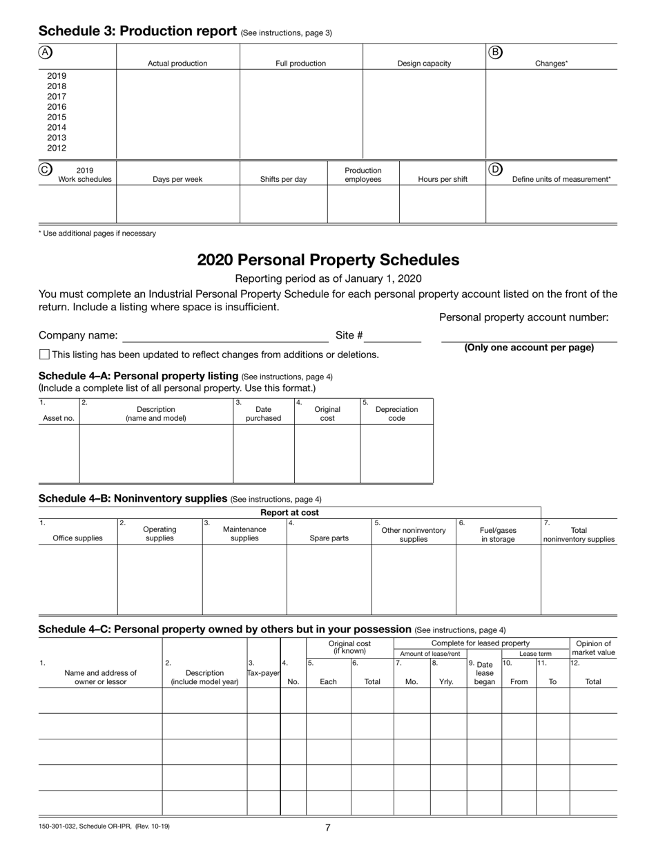 Form 150-301-032 Schedule OR-IPR Industrial Real Property Schedules - Oregon, Page 8