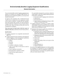 Form 150-310-026 Environmentally Sensitive Logging Equipment Qualifications - Oregon, Page 2