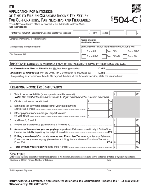 Form 504-C 2019 Printable Pdf