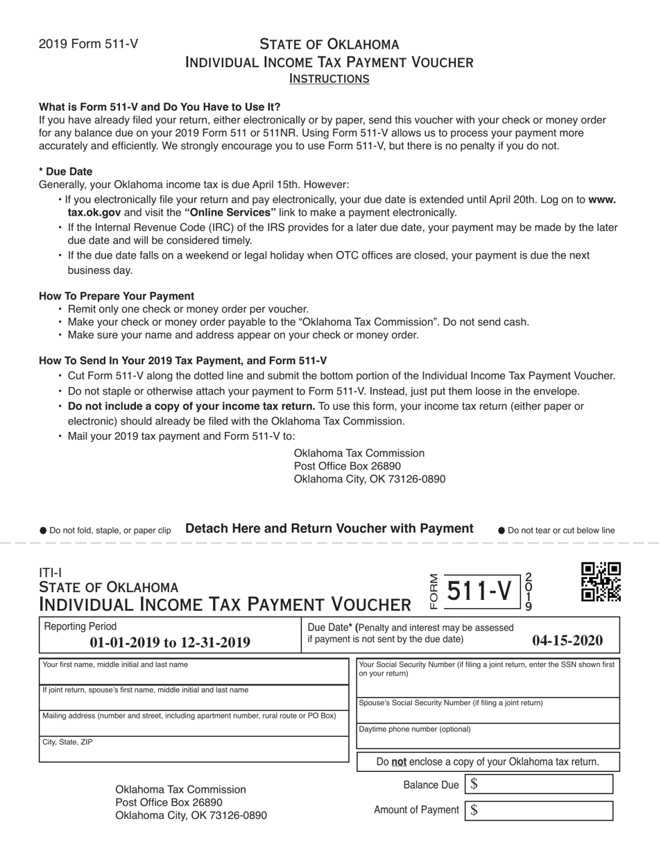 Form 511-V - 2019 - Fill Out, Sign Online and Download Fillable PDF ...