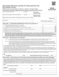 Form 511EF Oklahoma Individual Income Tax Declaration for Electronic Filing - Oklahoma