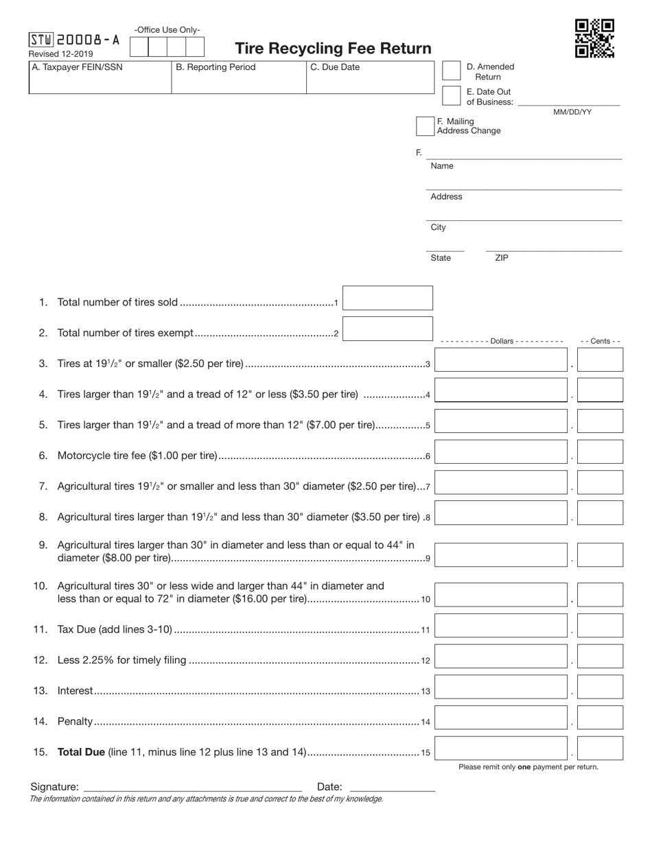 Form STW20008-A - Fill Out, Sign Online And Download Fillable PDF ...