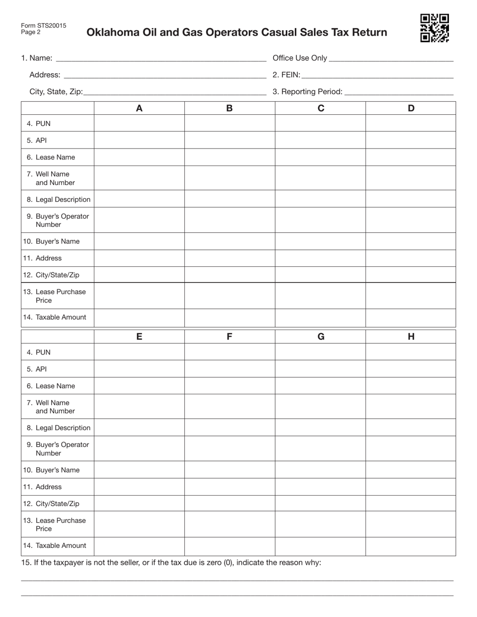 Form STS20015 - Fill Out, Sign Online and Download Fillable PDF ...