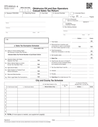 Form STS-20015-A &quot;Oklahoma Oil and Gas Operators Casual Sales Tax Return (For Filing Returns After July 1, 2017)&quot; - Oklahoma, Page 2