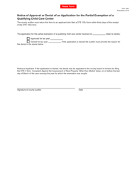 Document preview: Form DTE106F Notice of Approval or Denial of an Application for the Partial Exemption of a Qualifying Child Care Center - Ohio
