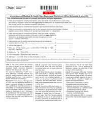 Document preview: Unreimbursed Medical & Health Care Expenses Worksheet for Ohio Schedule a, Line 35 - Ohio