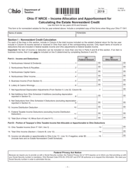 Document preview: Form IT NRCE Income Allocation and Apportionment for Calculating the Estate Nonresident Credit - Ohio