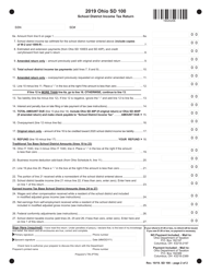 Form SD100 &quot;School District Income Tax Return&quot; - Ohio, Page 2