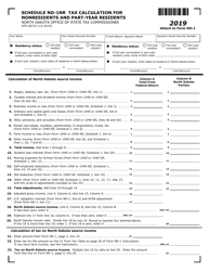 Form ND-1 (SFN28724) Schedule ND-N1NR Tax Calculation for Nonresidents and Part-Year Residents - North Dakota
