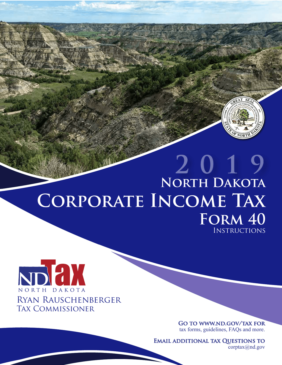 Instructions for Form 40 Corporation Income Tax Return - North Dakota, Page 1