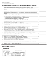 Form 38-ES (SFN28723) Estimated Income Tax - Estates and Trusts - North Dakota, Page 2