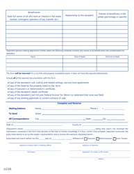 Form L-9(A) Affidavit for Real Property Tax Waiver(S): Resident Decedent - New Jersey, Page 3
