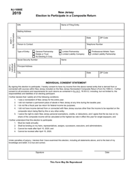 Document preview: Form NJ-1080E New Jersey Election to Participate in Composite Return - New Jersey