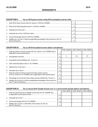 Form NJ-2210NR Underpayment of Estimated Tax by Nonresident Individuals - New Jersey, Page 2