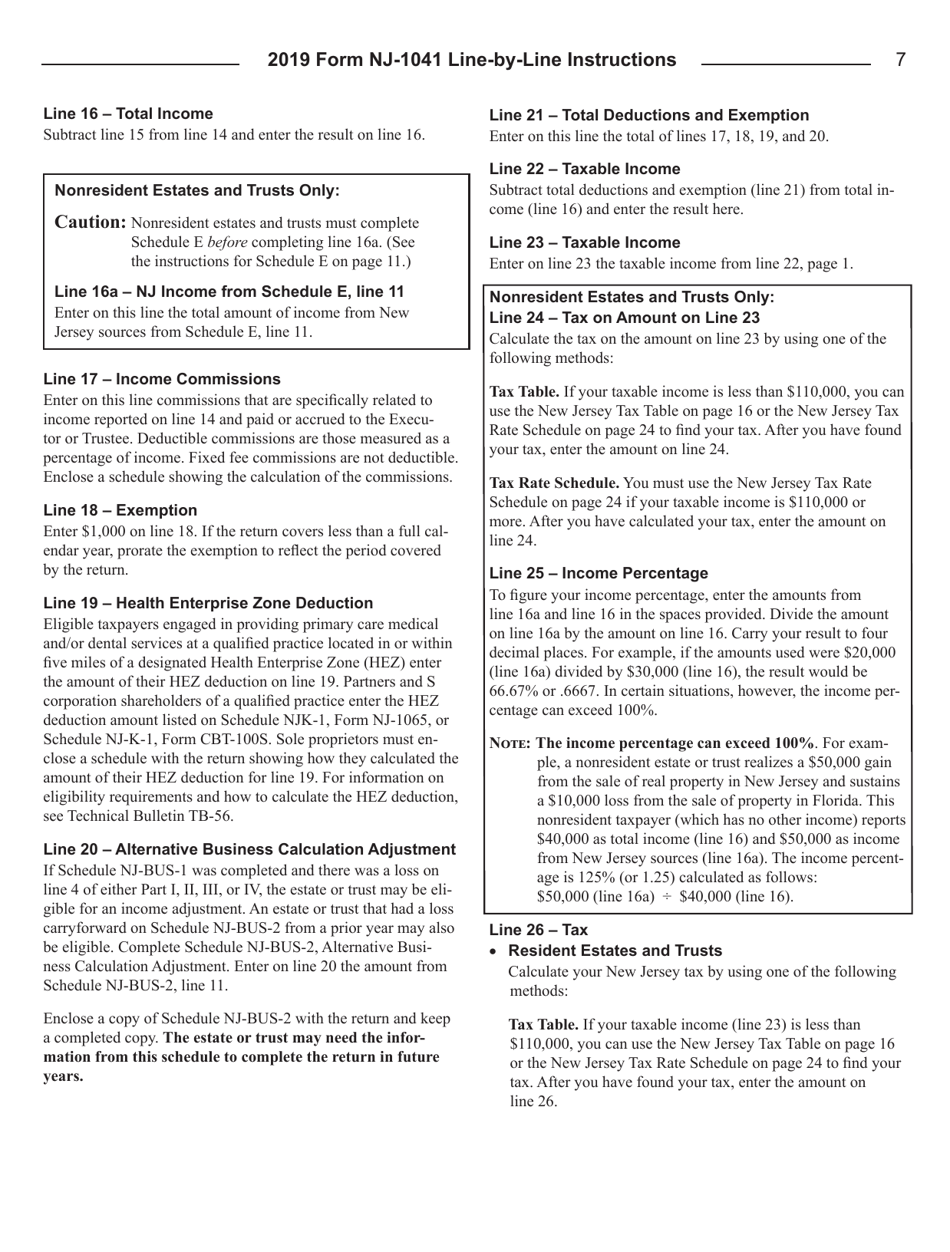 Instructions for Form NJ-1041 New Jersey Income Tax Fiduciary Return - New Jersey, Page 9