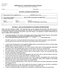 Document preview: Form AFR-A Application for Annual Reassessment Program - New Jersey