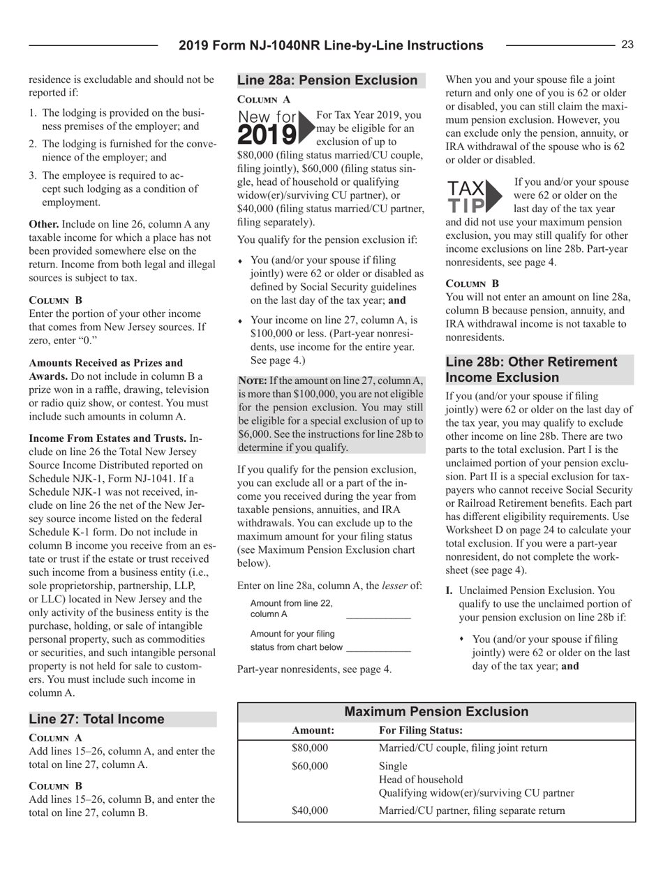 Instructions for Form NJ-1040NR New Jersey Income Tax Nonresident Return - New Jersey, Page 23