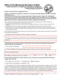 Document preview: Foreign Corporation or Cooperative Certificate of Authority to Transact Business in Minnesota - Minnesota