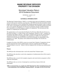 Instructions for Municipal Valuation Return - Maine