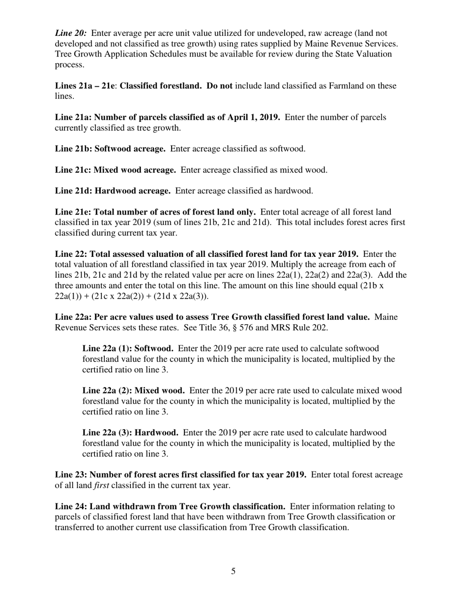 Instructions for Municipal Valuation Return - Maine, Page 5