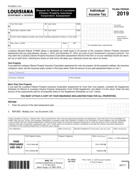 Document preview: Form R-540INS Request for Refund of Louisiana Citizens Property Insurance Corporation Assessment - Louisiana, 2019