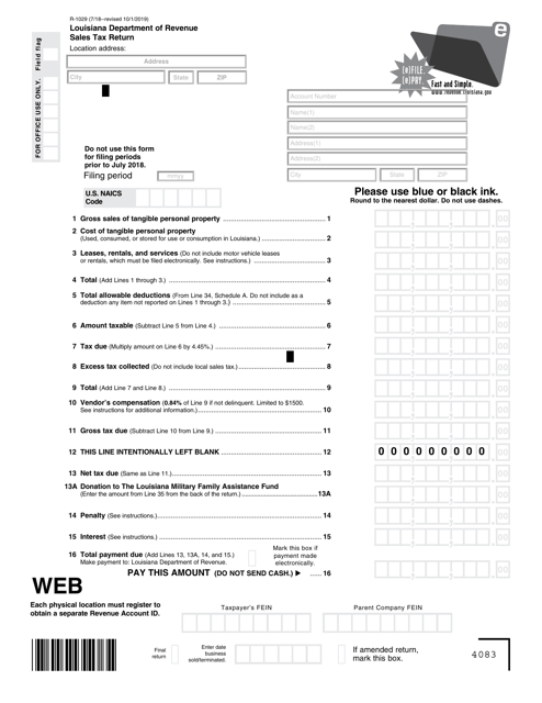 Form R-1029  Printable Pdf