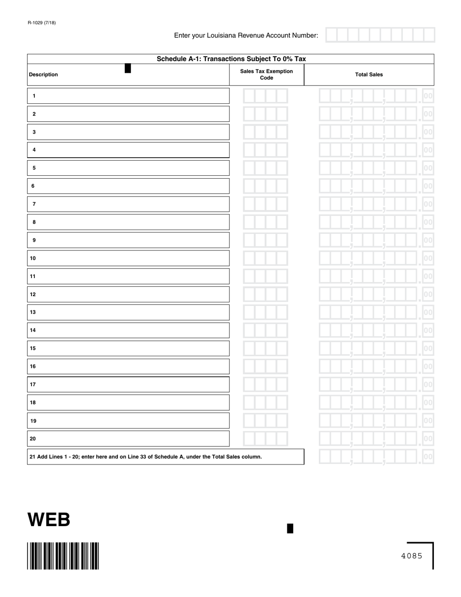 Form R-1029 Sales Tax Return - Louisiana, Page 3