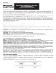 Form R-1085 Application for Certification as a Commercial Farmer - Louisiana, Page 2