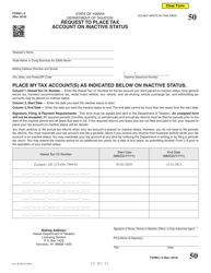 Form L-9 &quot;Request to Place Tax Account on Inactive Status&quot; - Hawaii