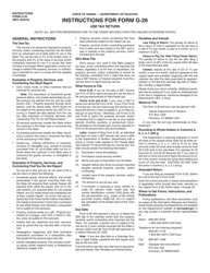 Instructions for Form G-26 Use Tax Return - Imports for Consumption - Hawaii